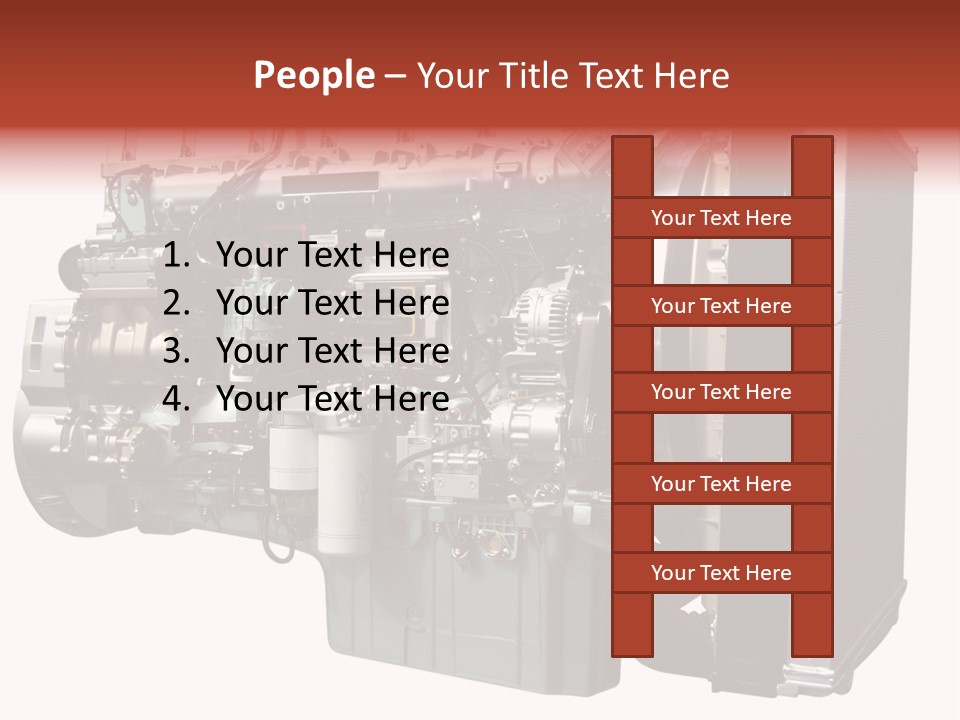 Heavy Truck Engine Isolated PowerPoint Template