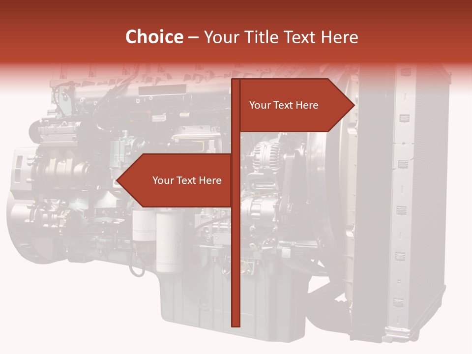 Heavy Truck Engine Isolated PowerPoint Template