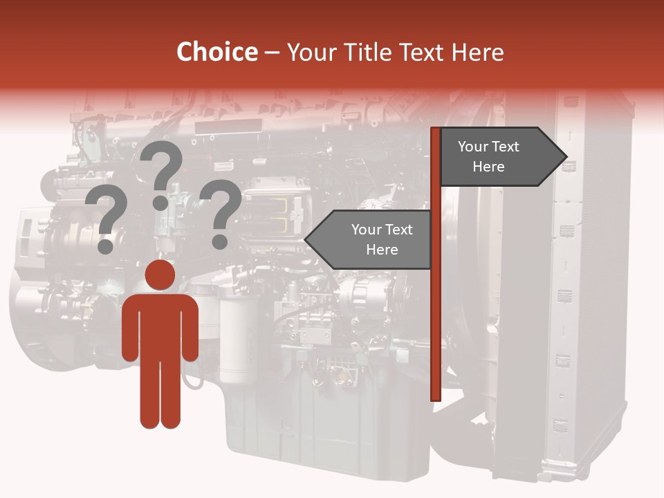 Heavy Truck Engine Isolated PowerPoint Template