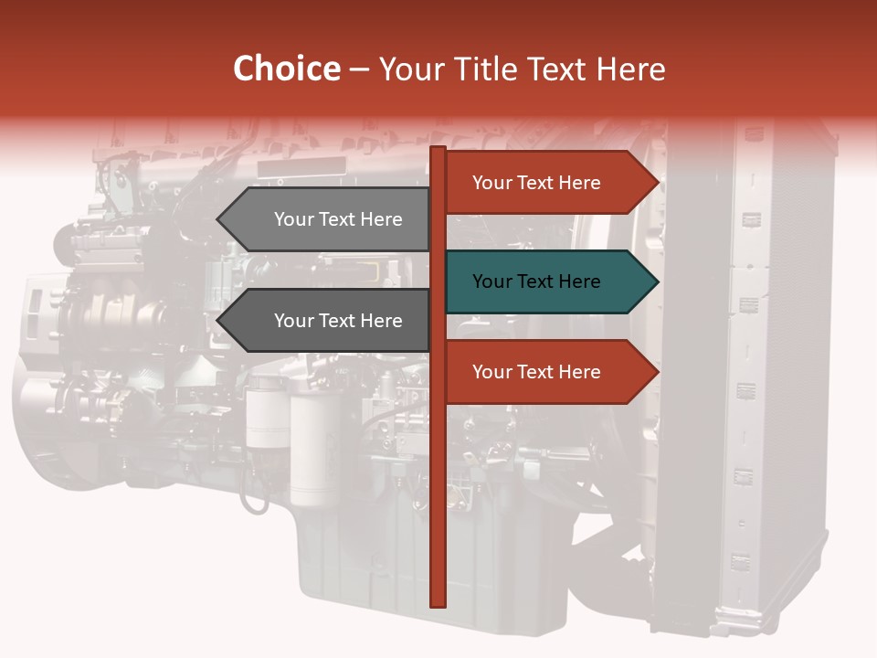 Heavy Truck Engine Isolated PowerPoint Template