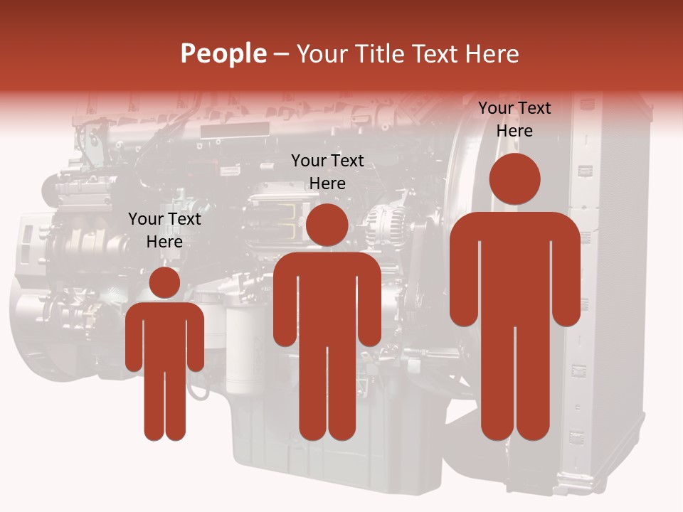 Heavy Truck Engine Isolated PowerPoint Template