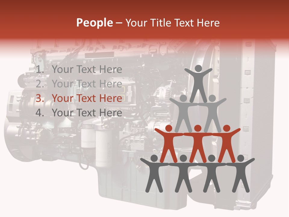 Heavy Truck Engine Isolated PowerPoint Template