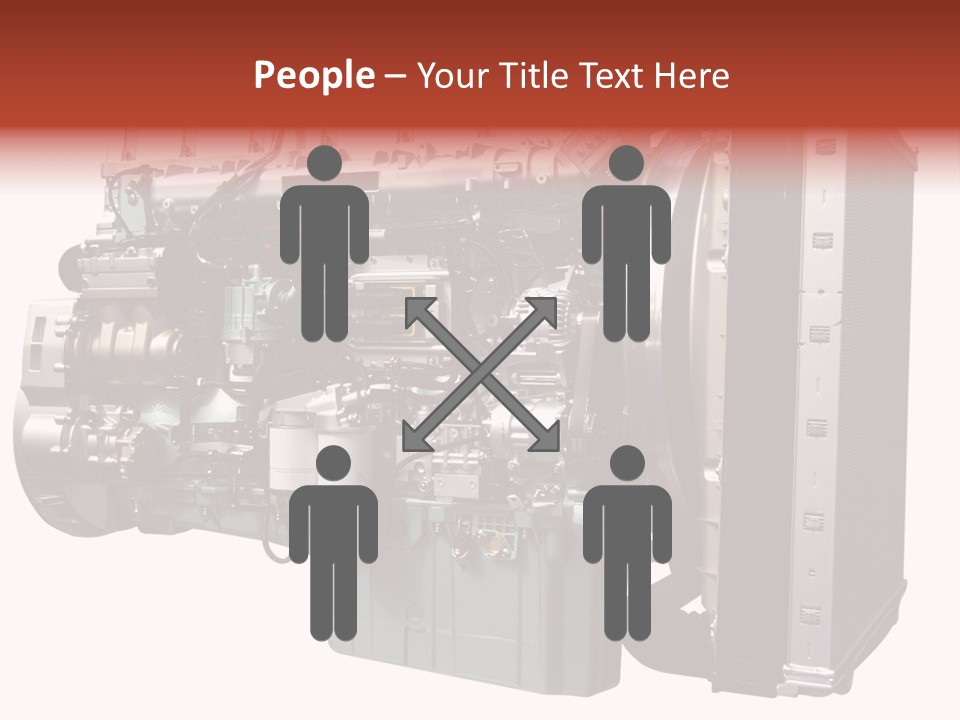 Heavy Truck Engine Isolated PowerPoint Template