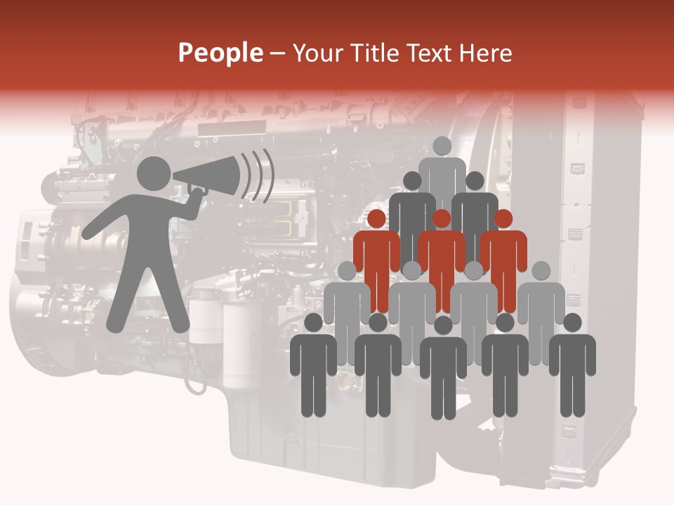 Heavy Truck Engine Isolated PowerPoint Template