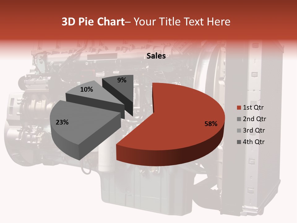 Heavy Truck Engine Isolated PowerPoint Template