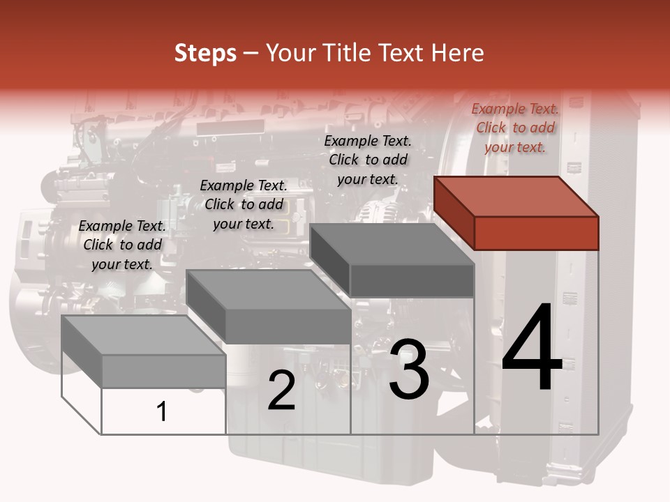Heavy Truck Engine Isolated PowerPoint Template