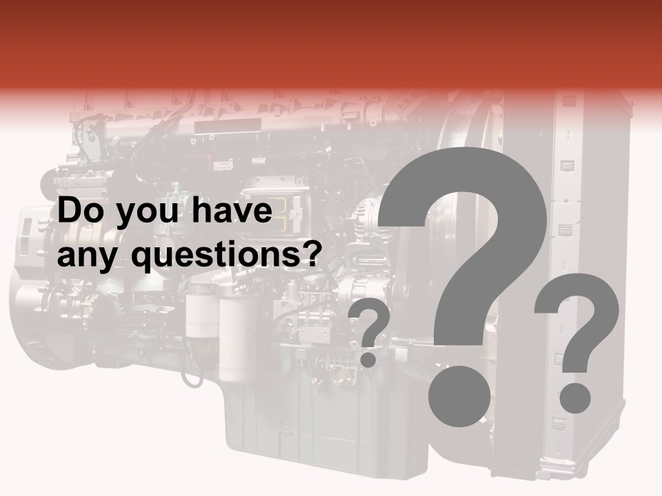 Heavy Truck Engine Isolated PowerPoint Template