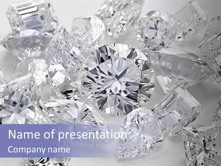 A Bunch Of Diamonds On A White Surface PowerPoint Template