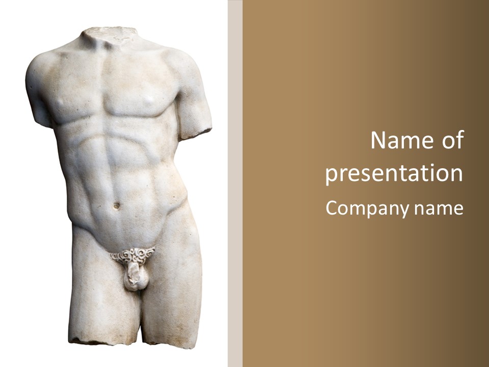 Marmoreal Torso Of The Italian Renaissance Age, Period Immediately Following The Middle Ages PowerPoint Template