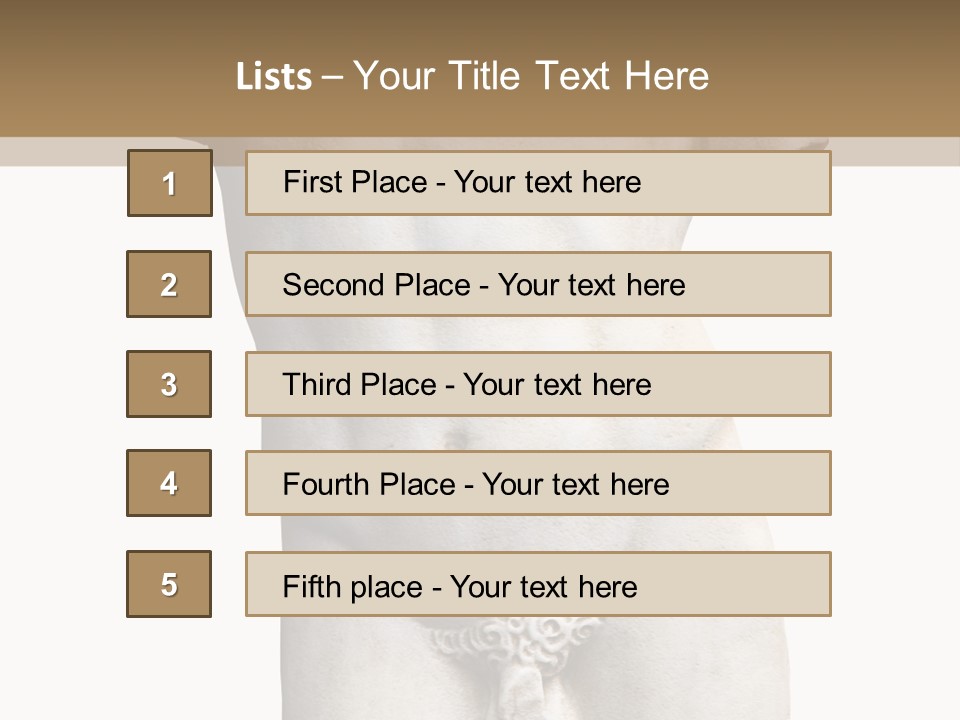 Marmoreal Torso Of The Italian Renaissance Age, Period Immediately Following The Middle Ages PowerPoint Template