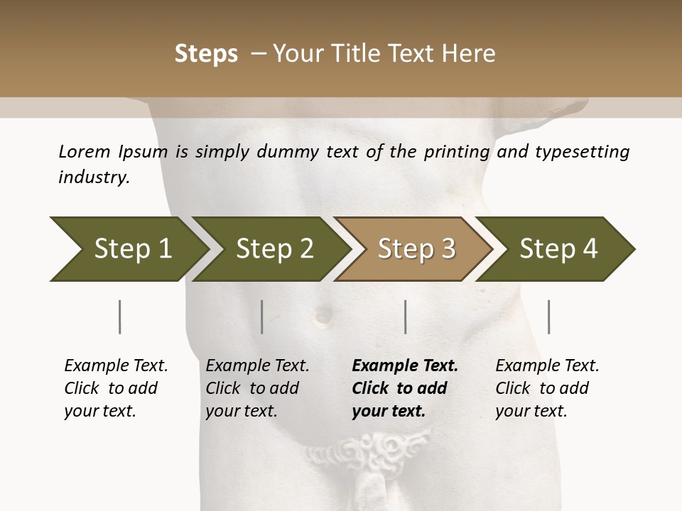Marmoreal Torso Of The Italian Renaissance Age, Period Immediately Following The Middle Ages PowerPoint Template