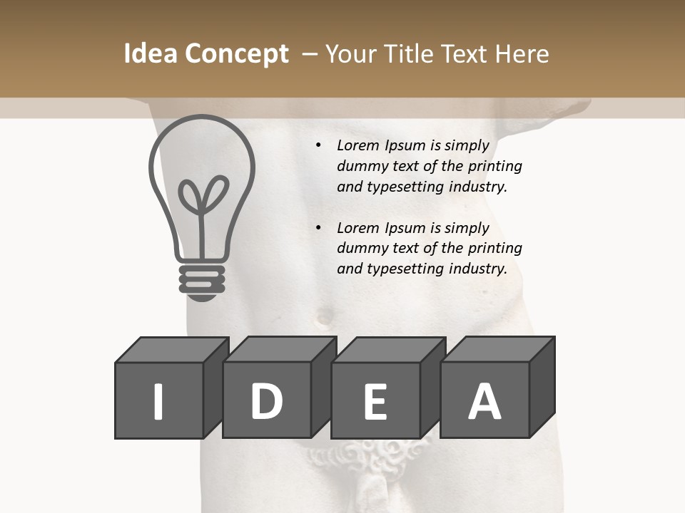 Marmoreal Torso Of The Italian Renaissance Age, Period Immediately Following The Middle Ages PowerPoint Template