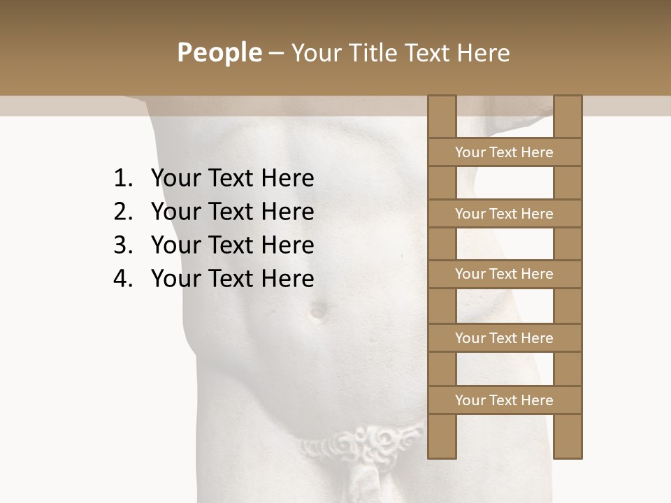 Marmoreal Torso Of The Italian Renaissance Age, Period Immediately Following The Middle Ages PowerPoint Template