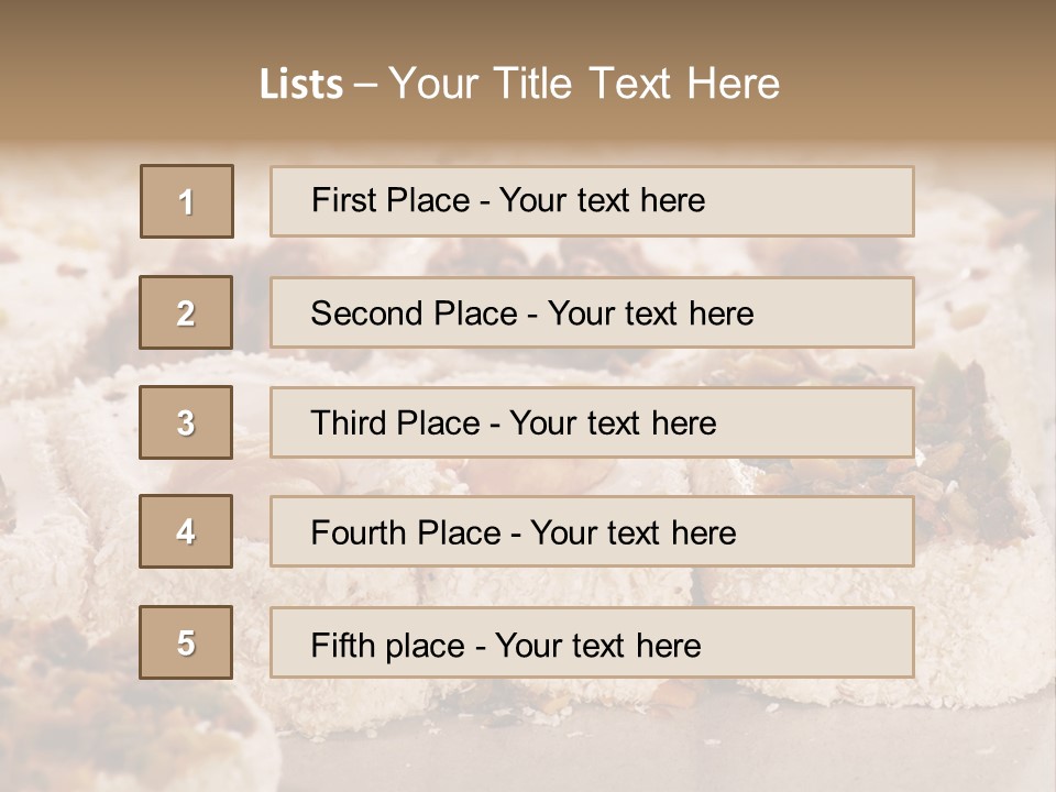 Turkish Delight Sweets In Close-Up PowerPoint Template