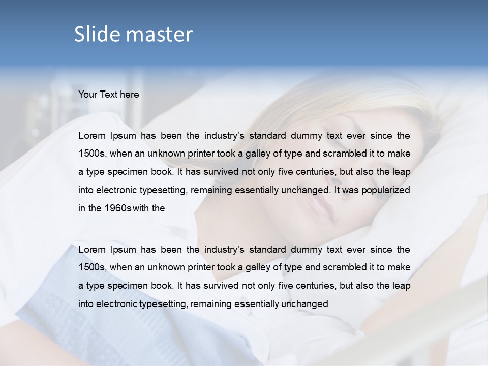 Woman Asleep In Hospital Bed PowerPoint Template