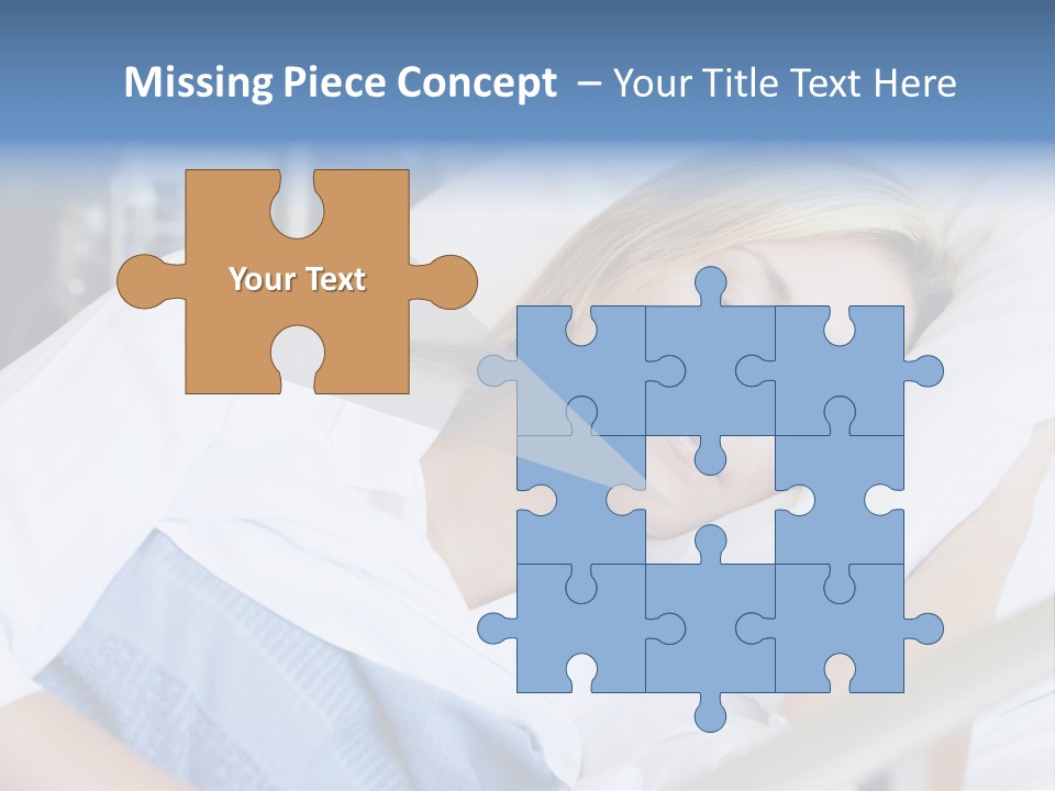 Woman Asleep In Hospital Bed PowerPoint Template