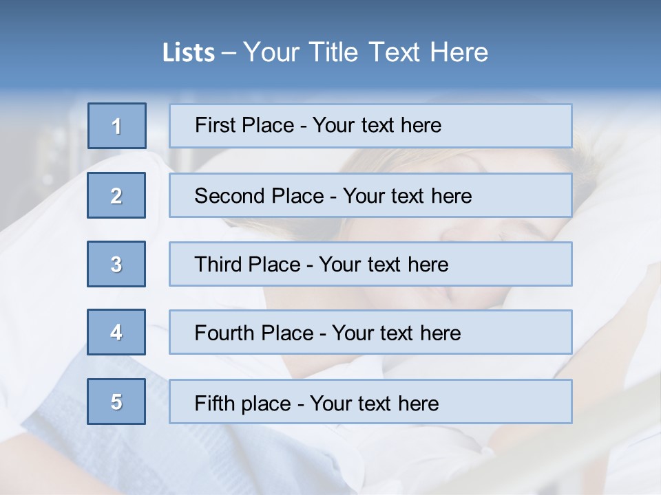Woman Asleep In Hospital Bed PowerPoint Template