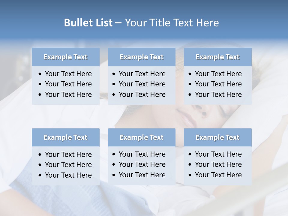 Woman Asleep In Hospital Bed PowerPoint Template