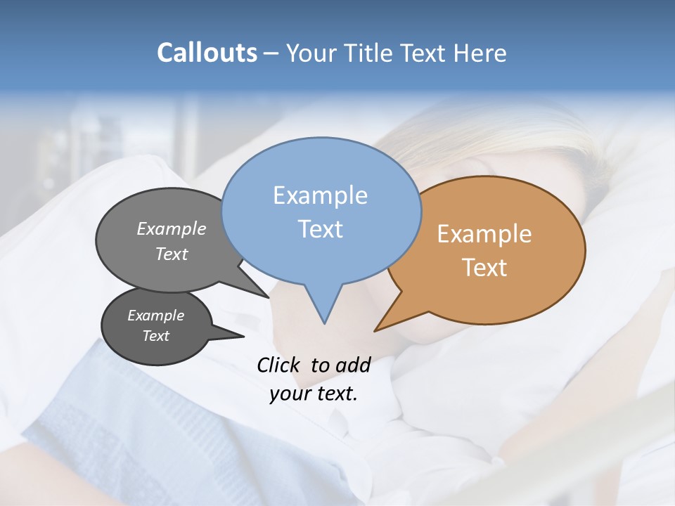 Woman Asleep In Hospital Bed PowerPoint Template