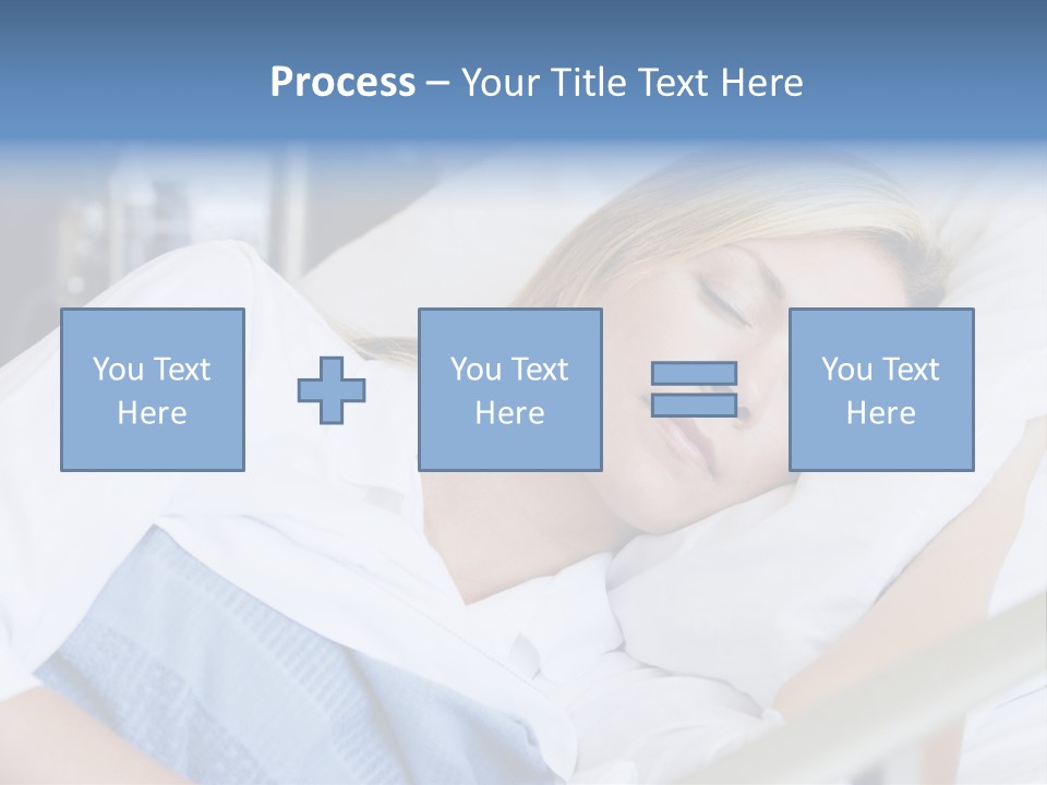 Woman Asleep In Hospital Bed PowerPoint Template