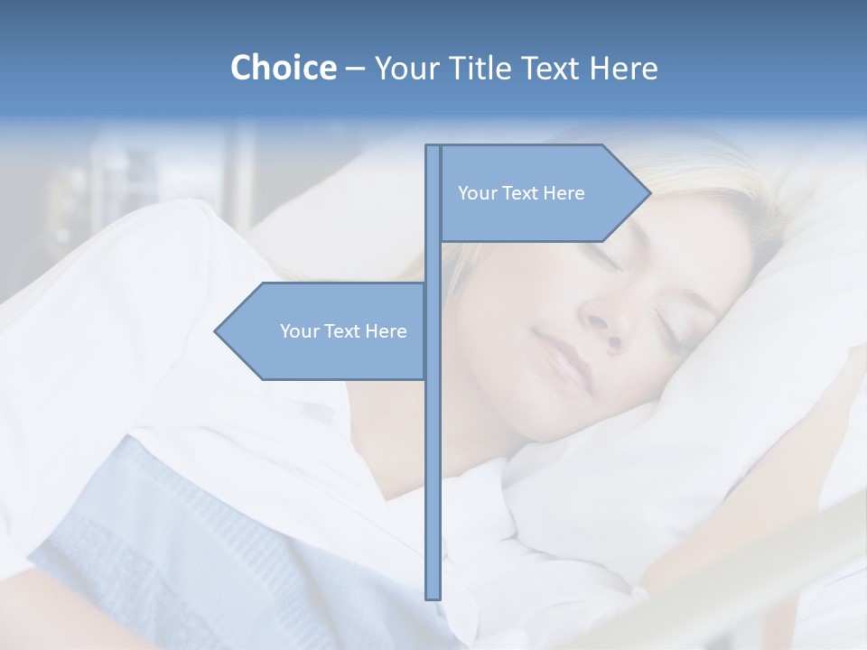 Woman Asleep In Hospital Bed PowerPoint Template
