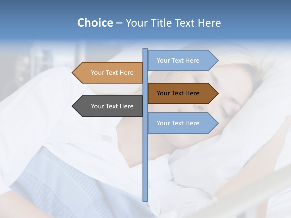 Woman Asleep In Hospital Bed PowerPoint Template