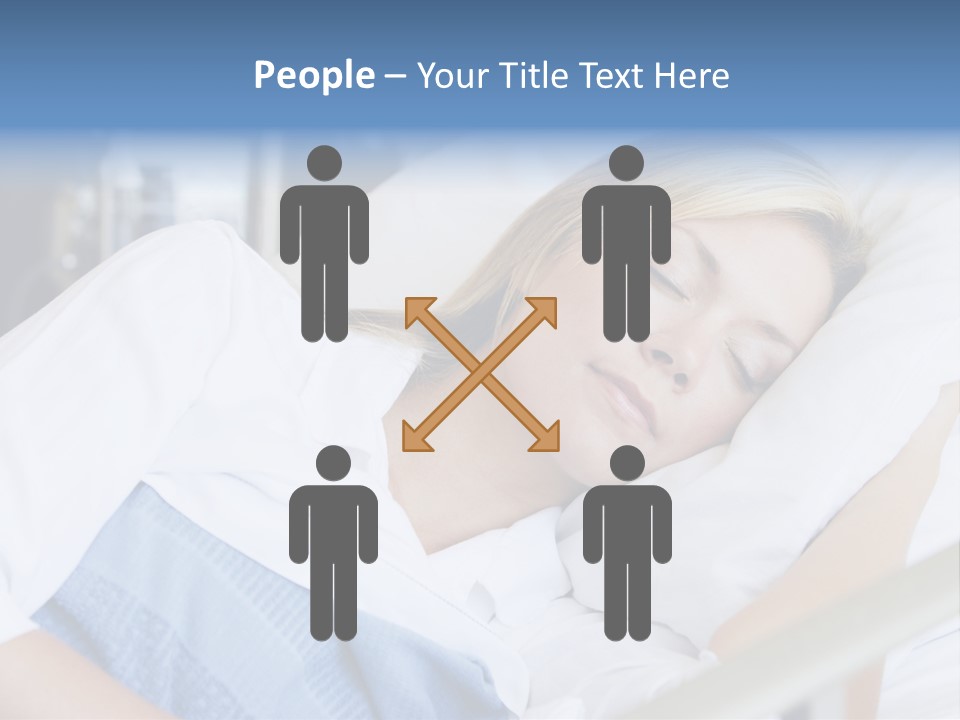 Woman Asleep In Hospital Bed PowerPoint Template