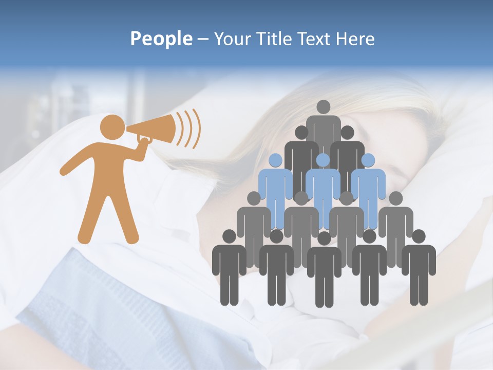 Woman Asleep In Hospital Bed PowerPoint Template