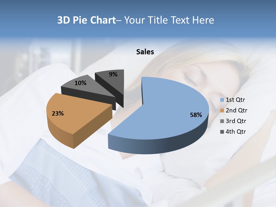 Woman Asleep In Hospital Bed PowerPoint Template