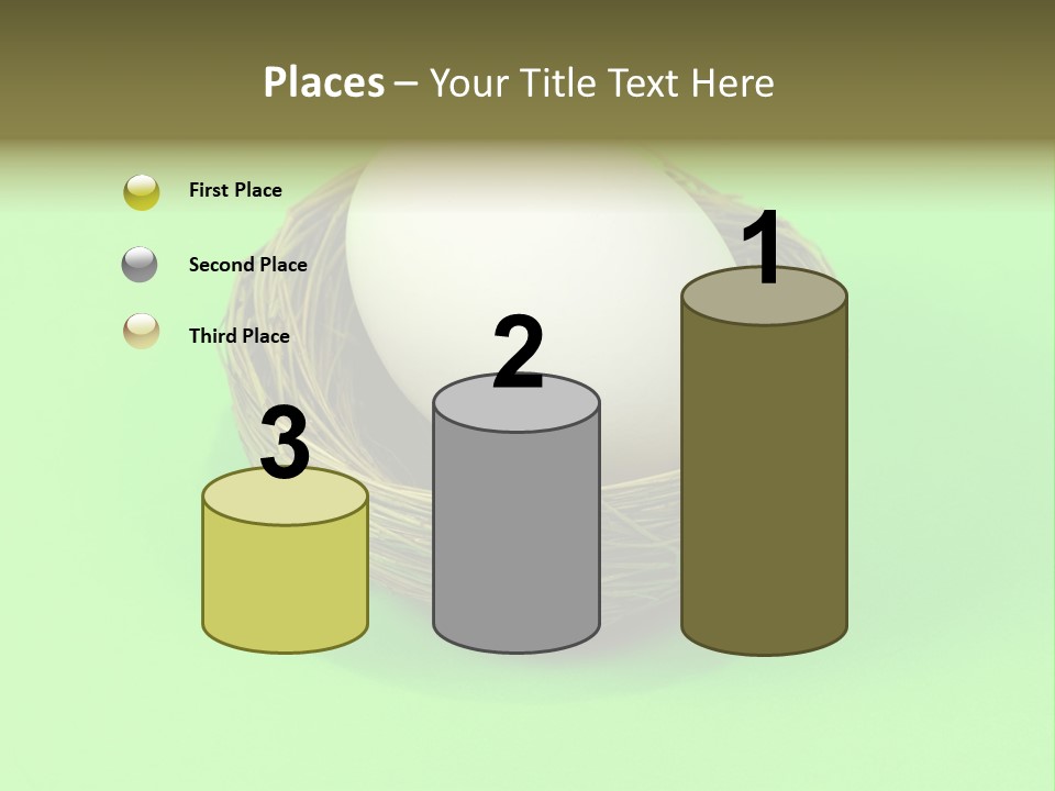 Nest And Egg On Green Background. PowerPoint Template