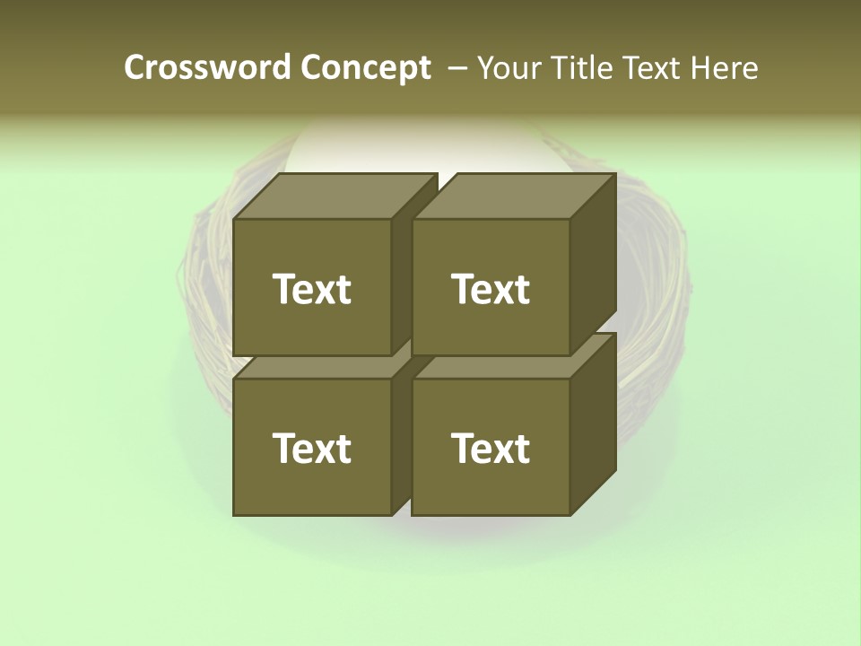 Nest And Egg On Green Background. PowerPoint Template
