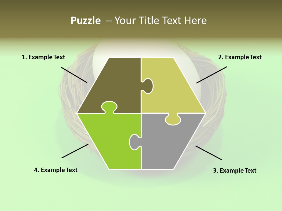 Nest And Egg On Green Background. PowerPoint Template