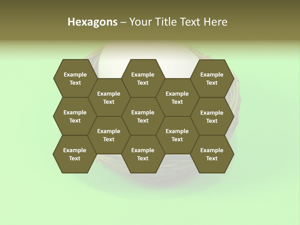 Nest And Egg On Green Background. PowerPoint Template