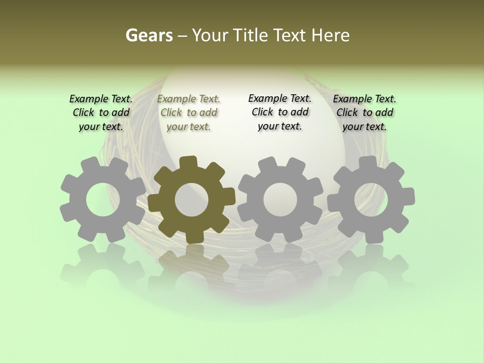 Nest And Egg On Green Background. PowerPoint Template