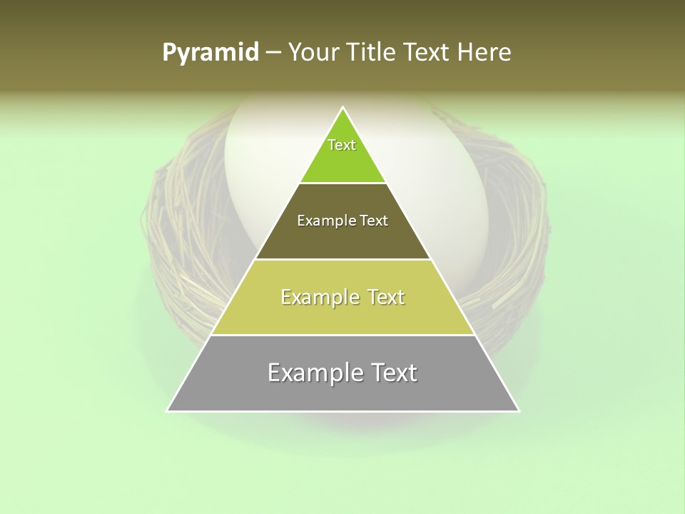 Nest And Egg On Green Background. PowerPoint Template