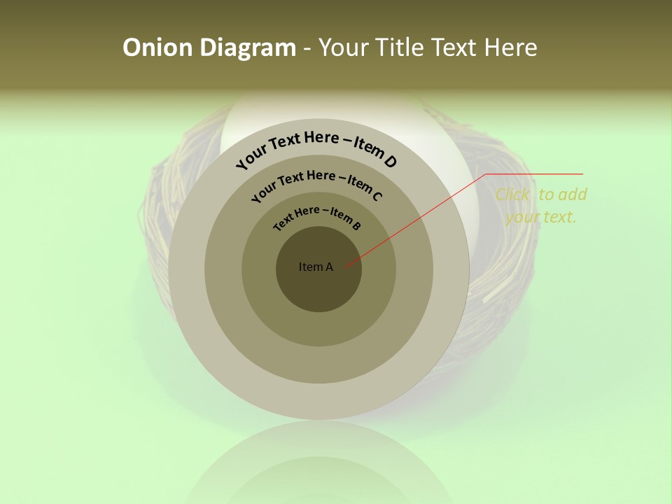 Nest And Egg On Green Background. PowerPoint Template