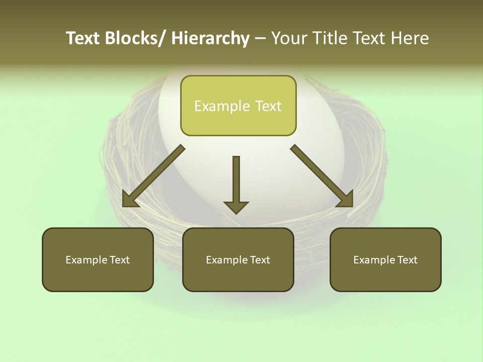 Nest And Egg On Green Background. PowerPoint Template