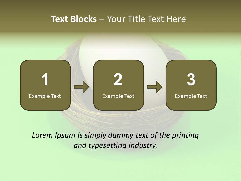 Nest And Egg On Green Background. PowerPoint Template