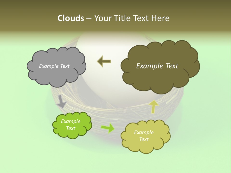 Nest And Egg On Green Background. PowerPoint Template