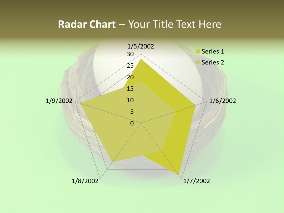 Nest And Egg On Green Background. PowerPoint Template