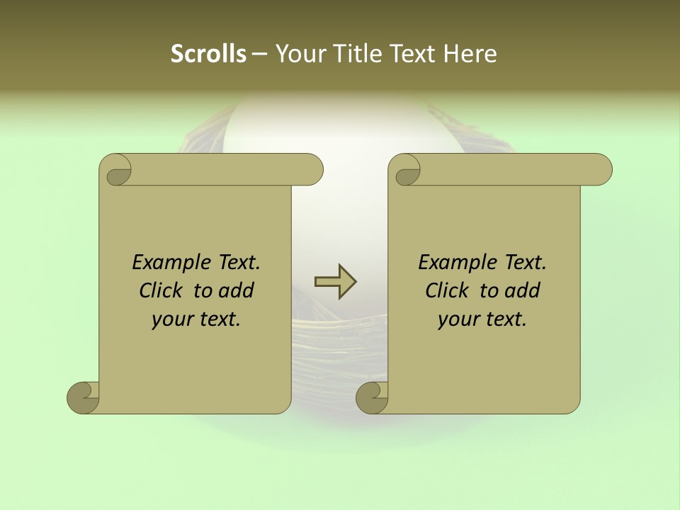 Nest And Egg On Green Background. PowerPoint Template