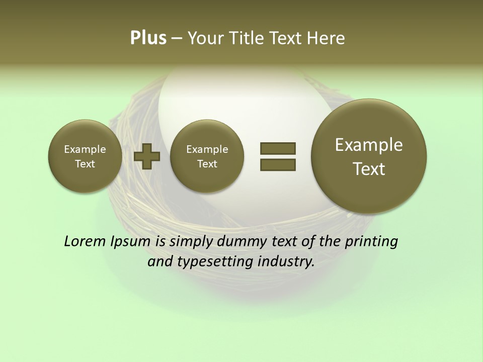 Nest And Egg On Green Background. PowerPoint Template