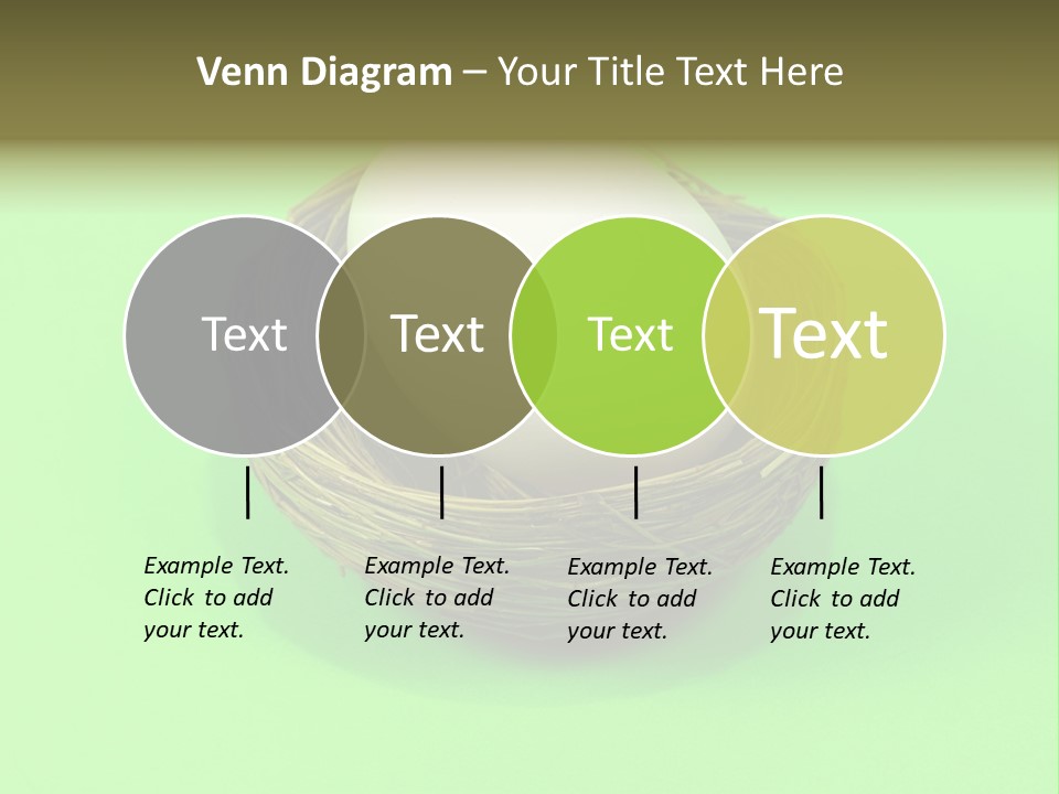 Nest And Egg On Green Background. PowerPoint Template