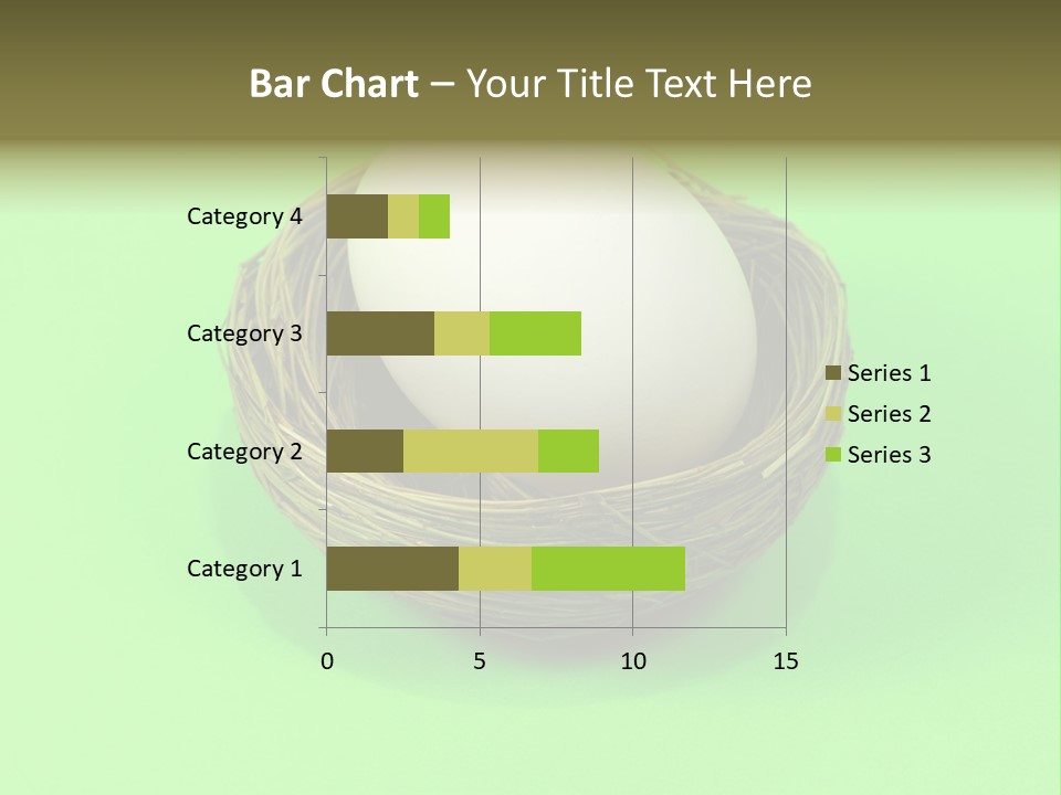 Nest And Egg On Green Background. PowerPoint Template