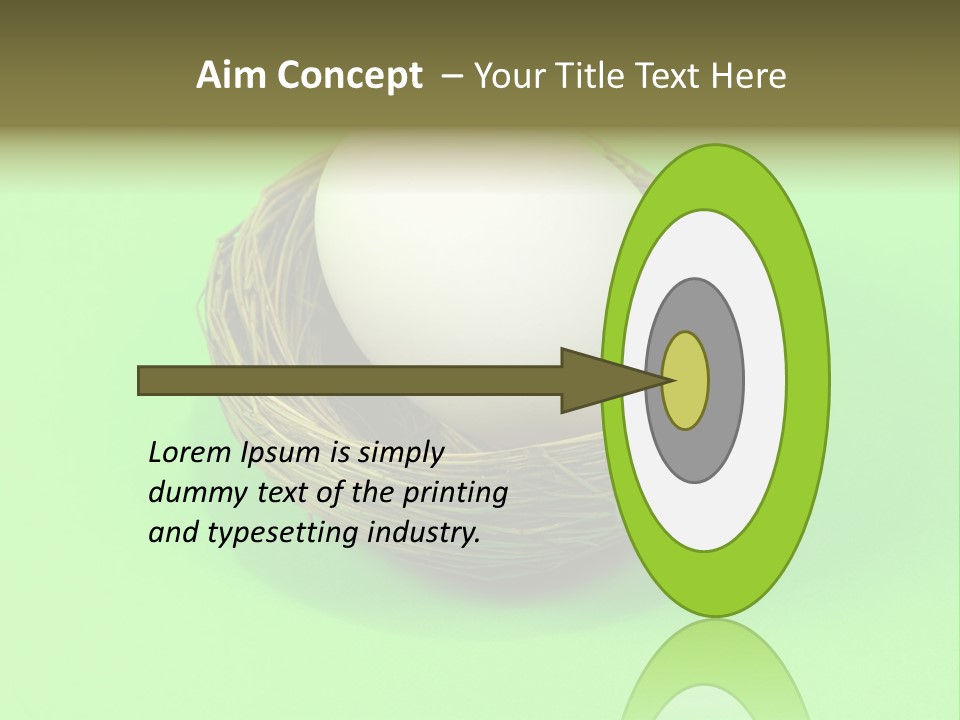 Nest And Egg On Green Background. PowerPoint Template