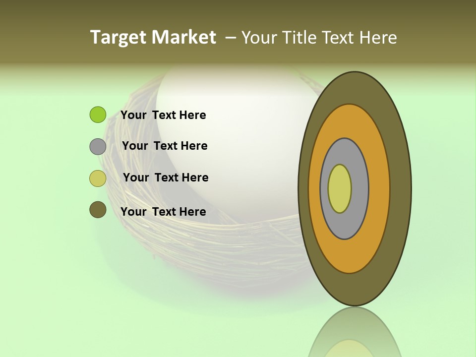 Nest And Egg On Green Background. PowerPoint Template