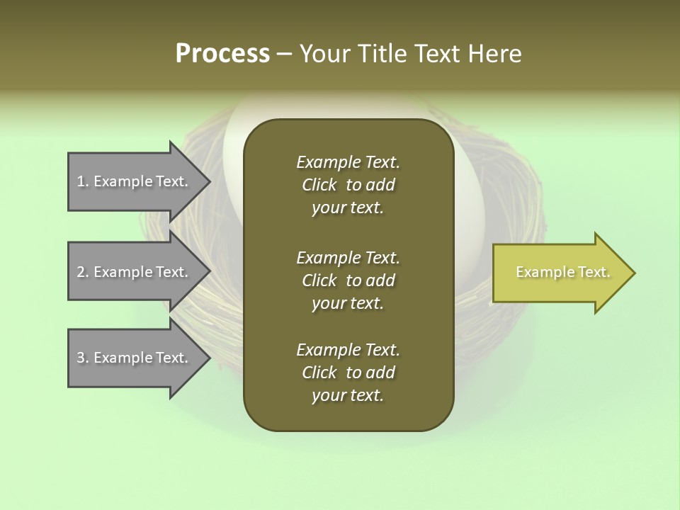 Nest And Egg On Green Background. PowerPoint Template