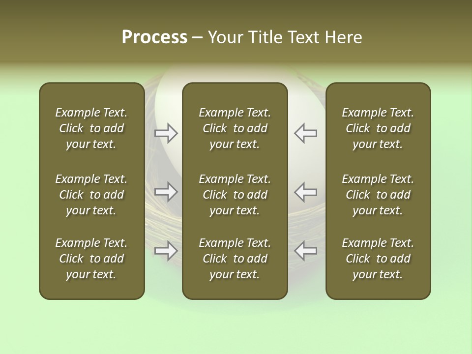 Nest And Egg On Green Background. PowerPoint Template