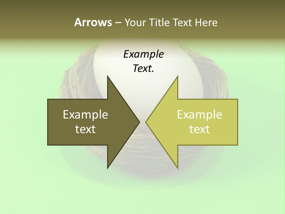 Nest And Egg On Green Background. PowerPoint Template