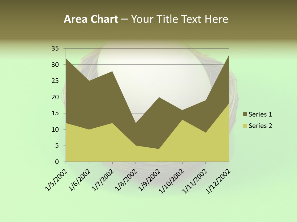 Nest And Egg On Green Background. PowerPoint Template